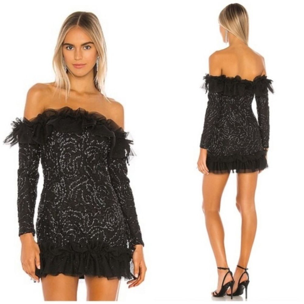 Camila Coelho Suzette Off The Shoulder Cocktail‎ Ruffle Mini Dress Size Medium
